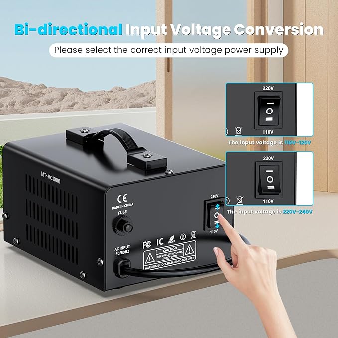 1000W Voltage Converter Transformer Step Up/Down Converter 110/120 Volt