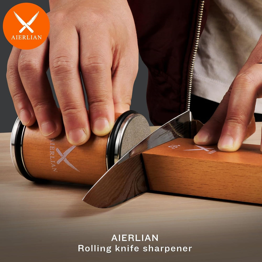 AIERLIAN Knife Sharpener Tool, Rolling Knife Sharpener Kit, Knife Sharpening ...