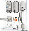Veise VE012W-H Wi-Fi Smart Front Door Lock Set with Handle, Satin Nickel