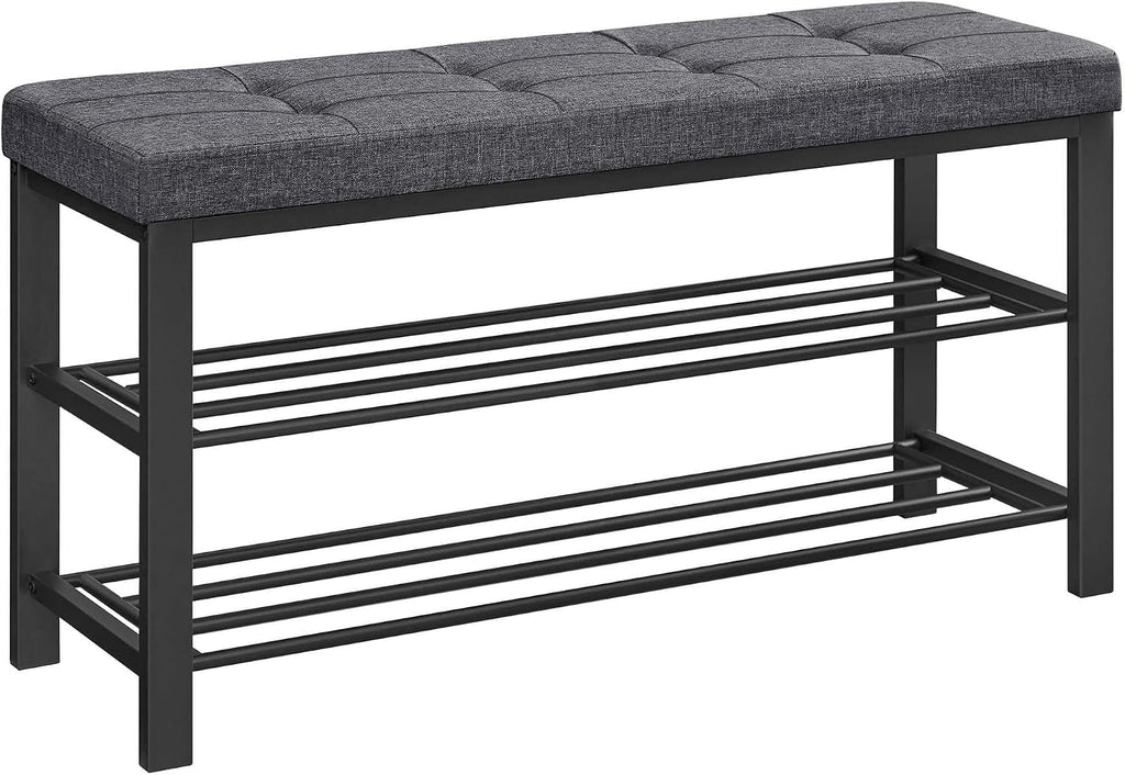 SONGMICS Shoe Bench, Storage Bench, Entryway Bench with Cushion