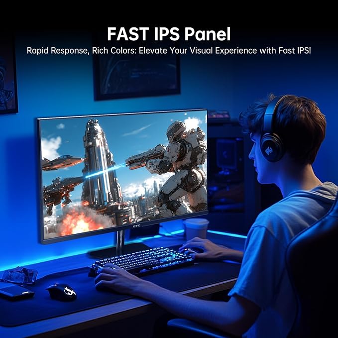 KTC 24 inch 190Hz/180Hz Gaming Monitor, HDR 400 Fast IPS Screen, FHD 1080P