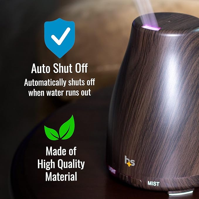 HealthSmart Essential Oil Diffuser, Cool Mist Humidifier and Aromatherapy (Pack of 2)