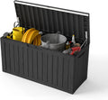80 Gallon Deck Boxes Outdoor Waterproof, Outdoor Storage Box with Lockable Lid & UV-Resistant for Patio Furniture, Outdoor Cushions, Garden Tools and Pool Supplies, Black