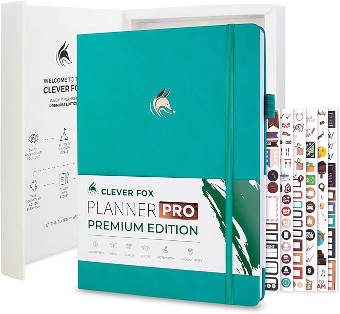 Clever Fox Planner Pro Premium – Luxurious Weekly & Monthly Planner