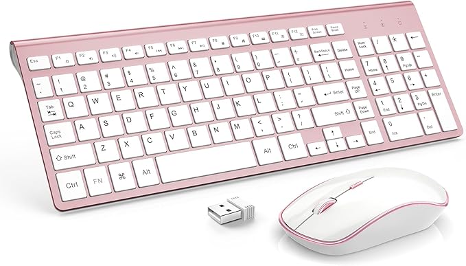 J JOYACCESS Wireless Keyboard Mouse Combo, Typewriter Keyboard Wireless
