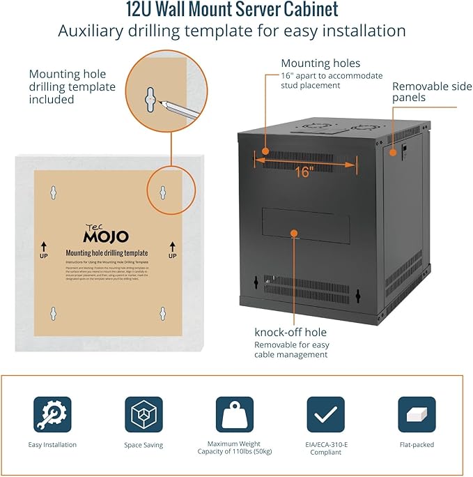 Tecmojo 12U Wall Mount Rack