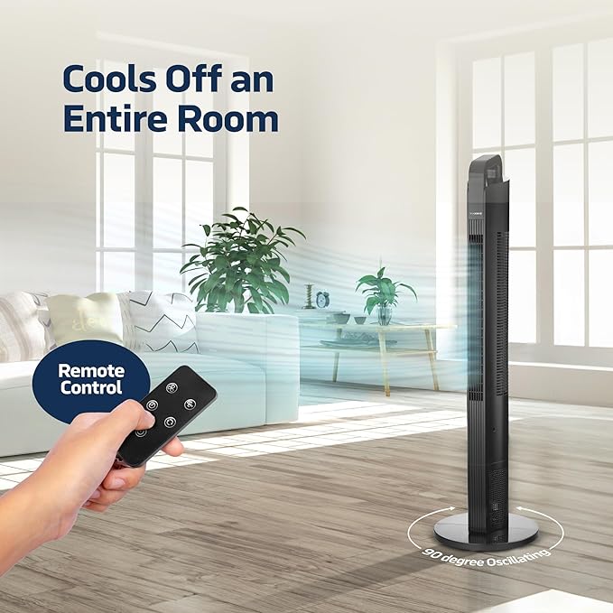 NEXAIR 42” Oscillating Tower Fan, 3 Speed Portable Fan Tower