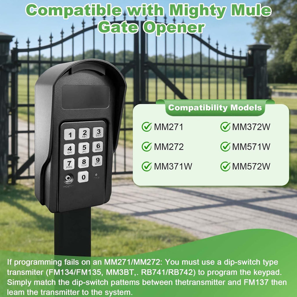 fm137 wireless digital keypad replacement for mighty mule shown in use