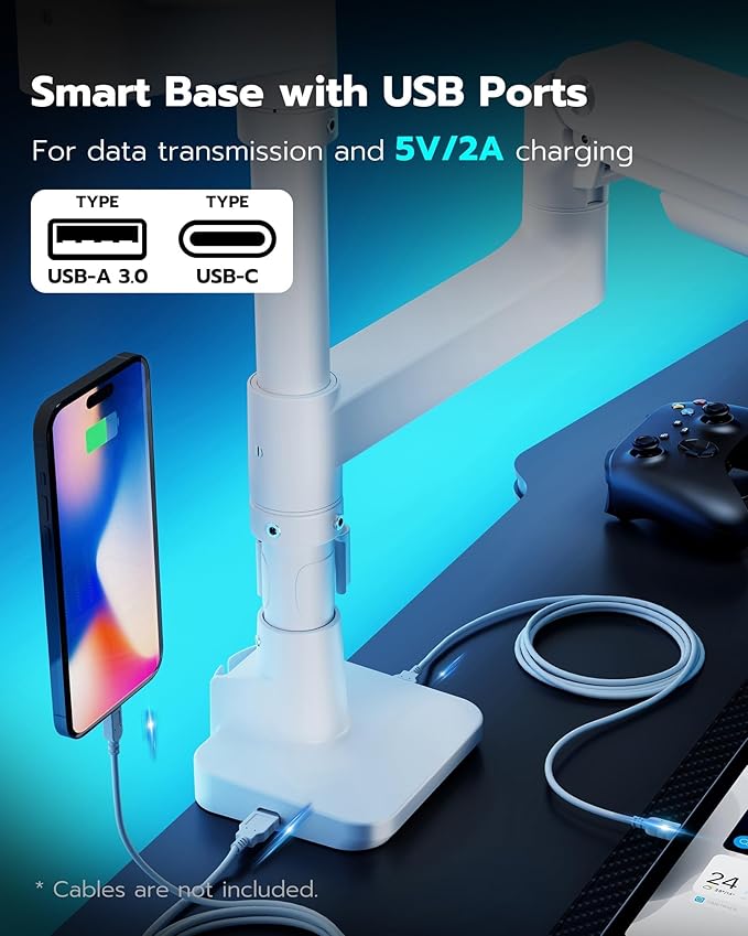 ARES WING Dual Monitor Stand for Ultrawide Heavy Duty Curved Monitor Stacking