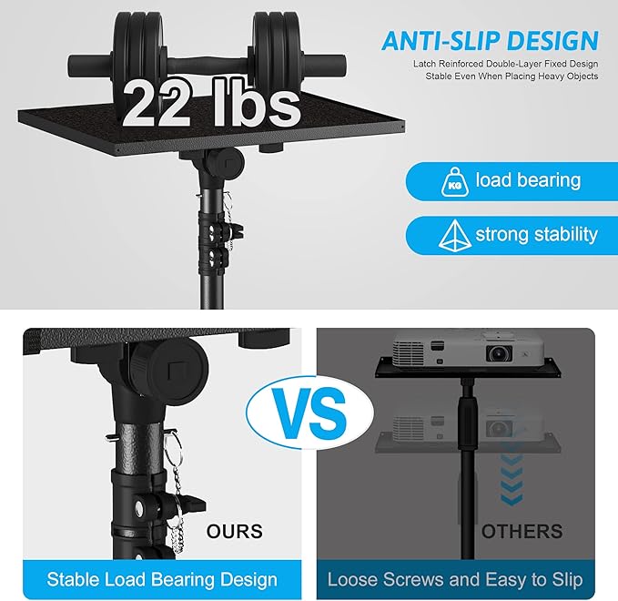 DECOSIS Projector Stand Tripod Adjustable, Laptop Height from 23.5 to 63.5