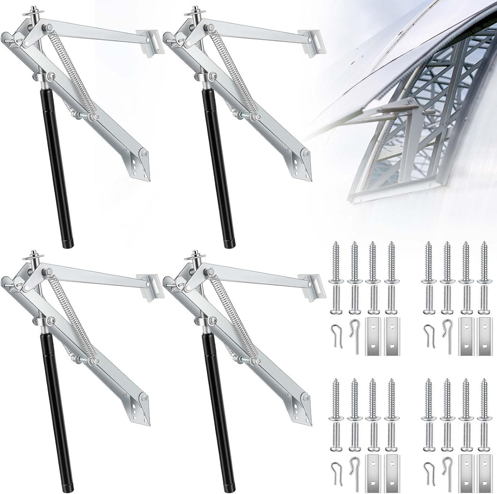 Amylove 4 Pcs Dual Spring Automatic Roof Vent Opener Greenhouse Accessories