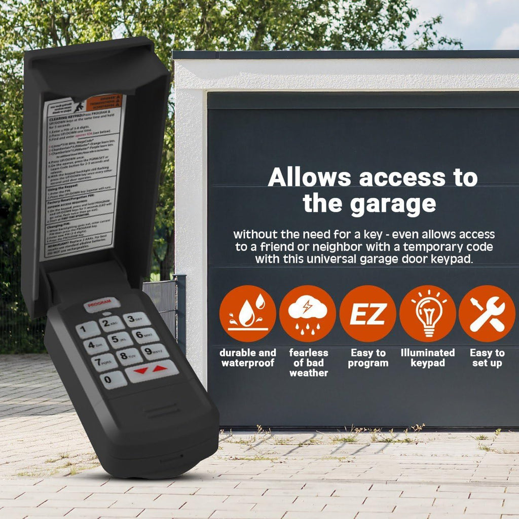 for GK-R Garage Door Opener Keypad, Compatible with All Genie Intellicode and Overhead Garage Door Openers, Replace 37332R, GK-BX, OKP-BX, GWKP, GWK-IC, ACSDG, ACSDA1, ACSD1G, B8QACSDA etc. (Black)