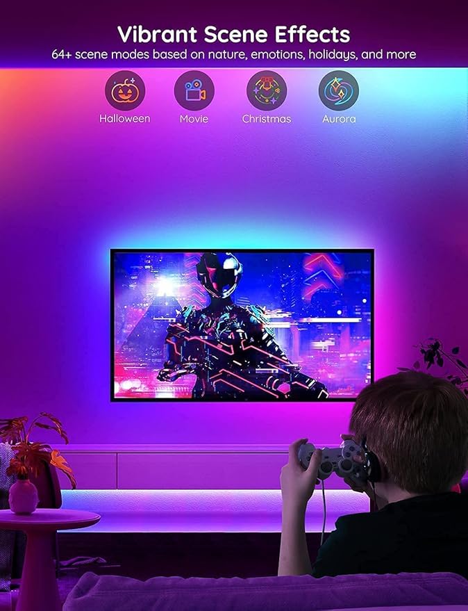 Govee RGBIC Alexa LED Strip Light 32.8ft, Smart WiFi LED Lights Work
