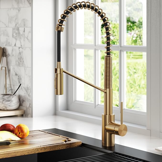KRAUS Oletto Commercial Style Single Handle Pull Down Kitchen Faucet