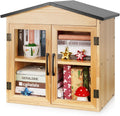 2-Tier Outdoor Library Outdoor Book Box Storage, 20x14x21 Inch