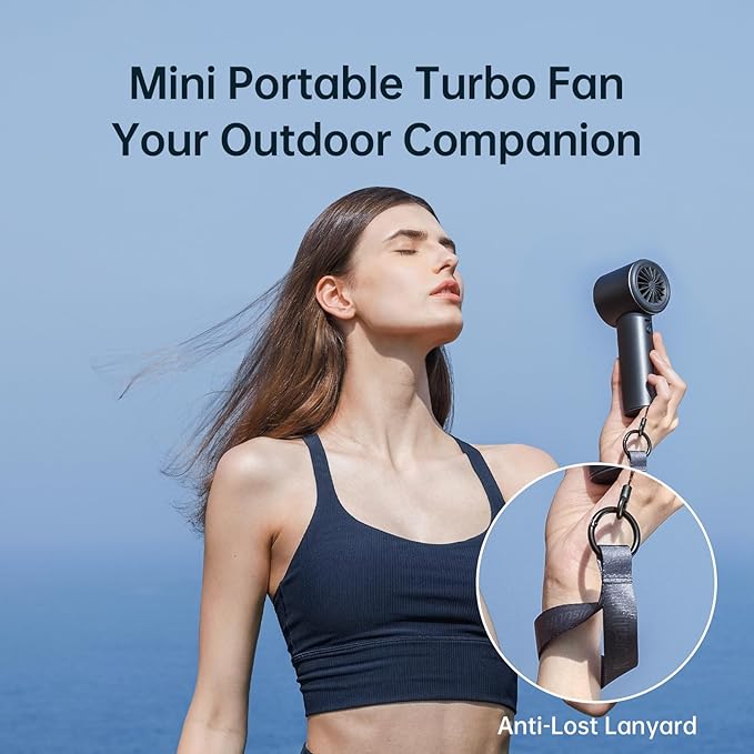 JISULIFE Portable Handheld Fan, Speed Adjustable Turbo Mini and 3600mAh Battery