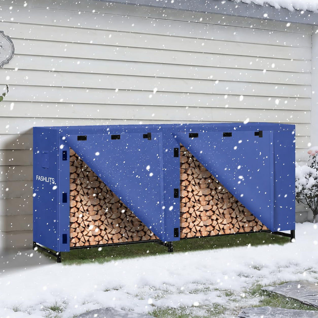 8ft Firewood Rack Cover, Waterproof Heavy Duty 600D Oxford