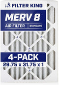 Filter King Air Filters 29.75x31.75x1 | 4-PACK | MERV 8 HVAC Pleated AC Furnace