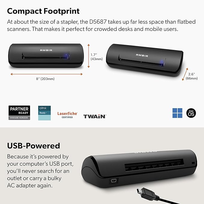 Ambir ImageScan Pro 687-AS Duplex Card Scanner