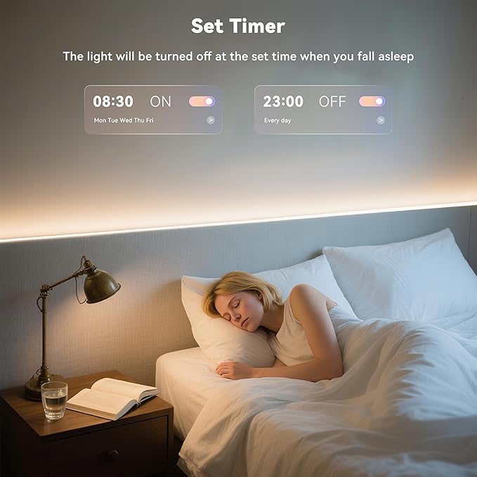 MIWISE COB LED Strip Light, RGB Smart IC COB LED Strip Lights Music Sync
