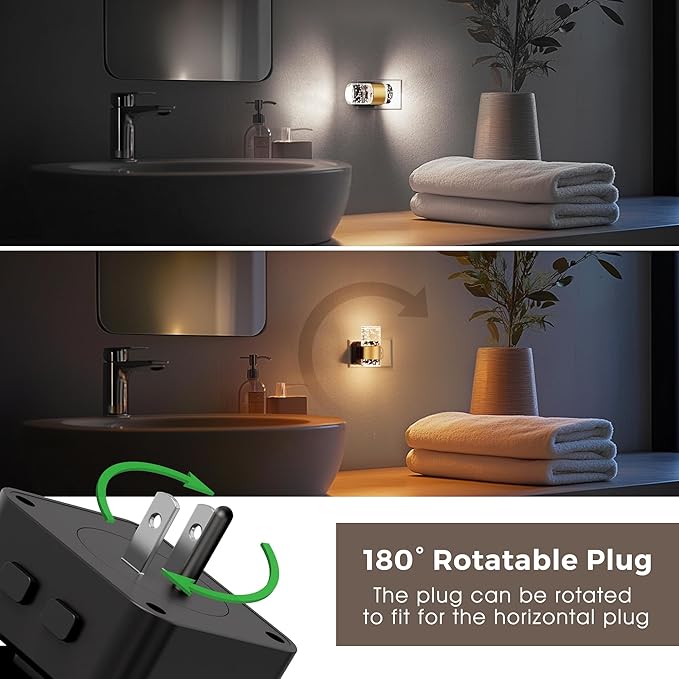 Night Lights Plug into Wall 2 Pack, Dimmable Night Light