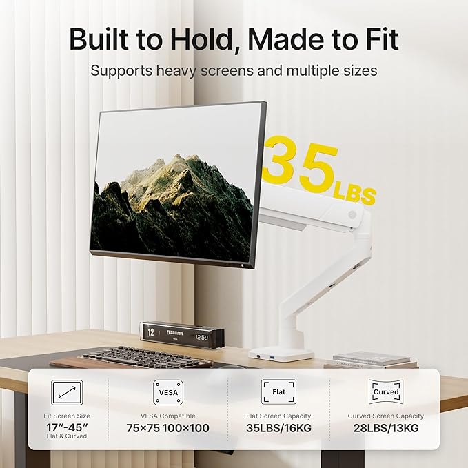 monTEK Single Monitor Arm with USB