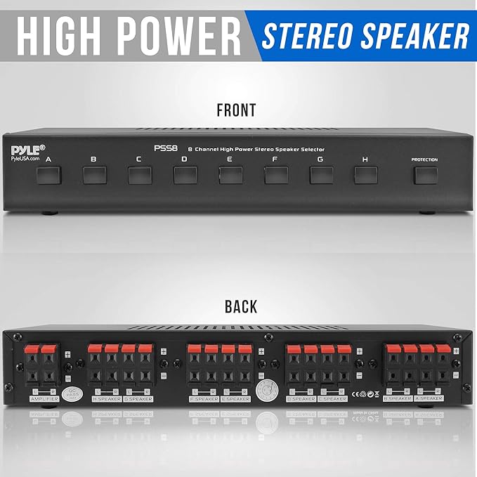 Pyle Premium New and Improved 8 Zone Channel Speaker Switch Selector Switch Box