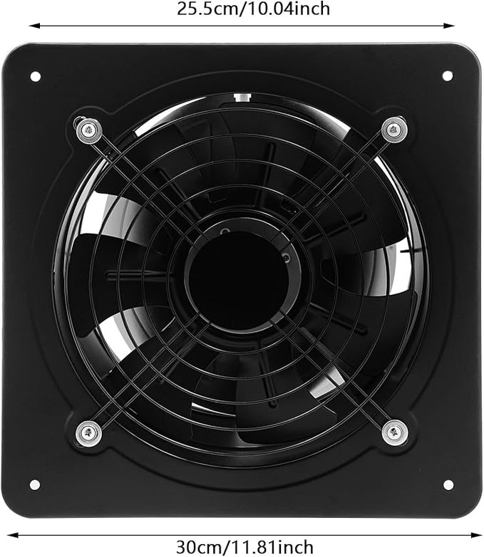 XUFOPLY 10 Inch Exhaust Fan, 110V 100W Wall Mounted Vent Fans 2600RPM Kitchen
