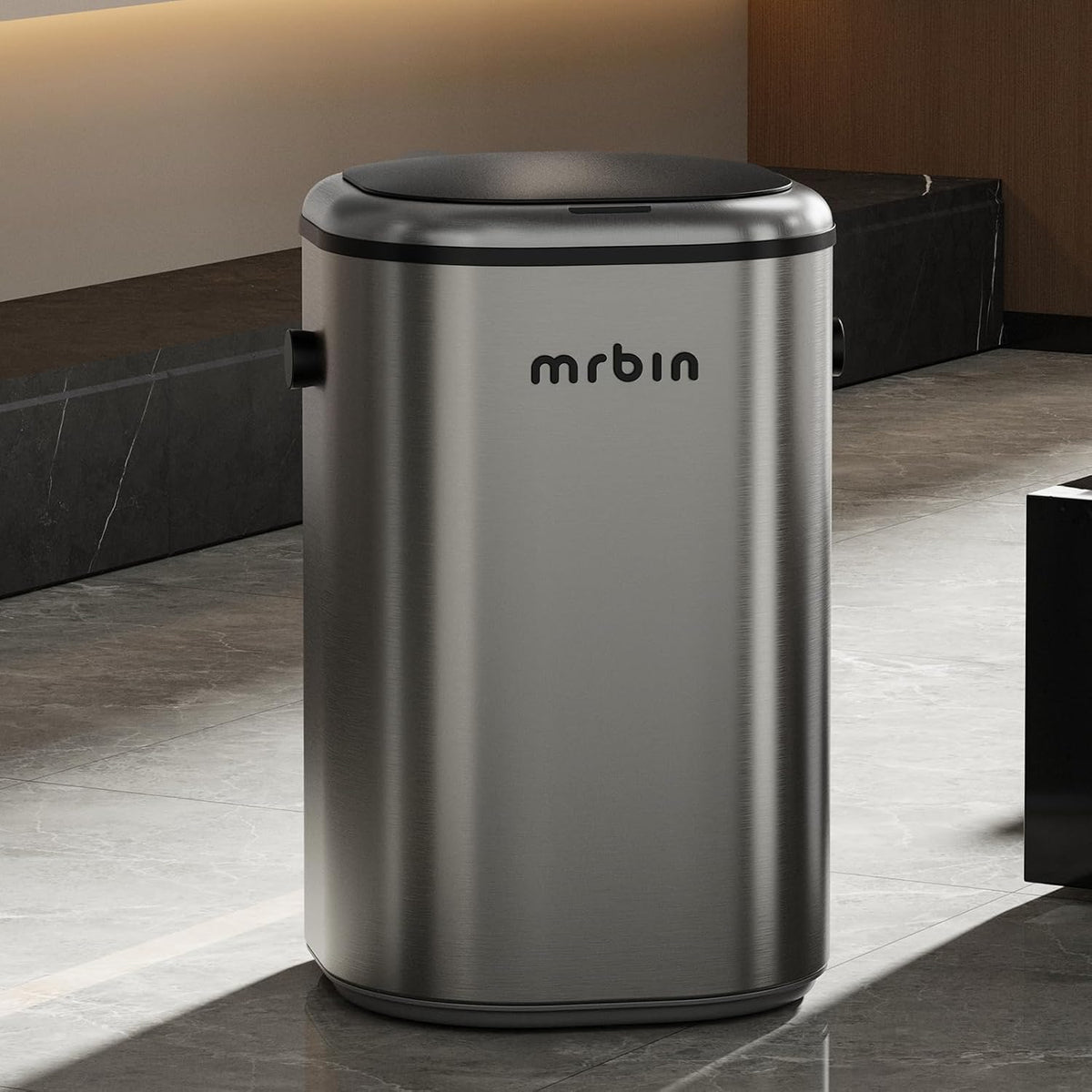 MRBIN Stainless Steel Motion Sensor Tall Bathroom Trash Can