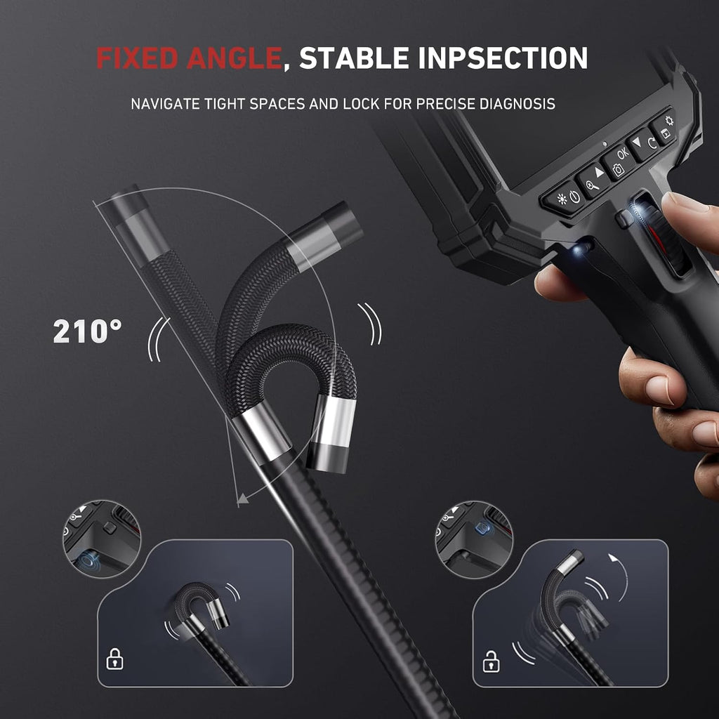 ralcam two-way articulating borescope for mechanic automotive hvac, side view