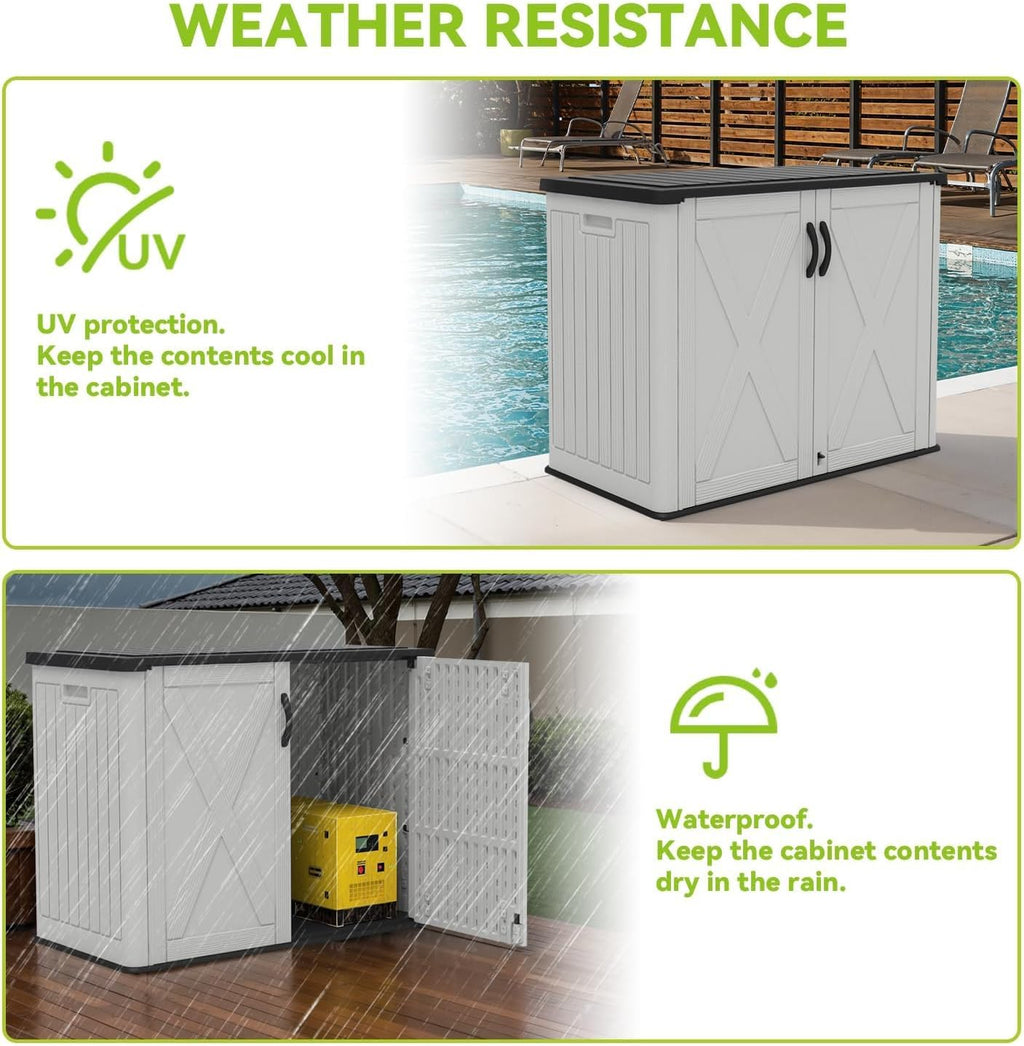 devoko 26 cu ft resin outdoor storage cabinet, package contents