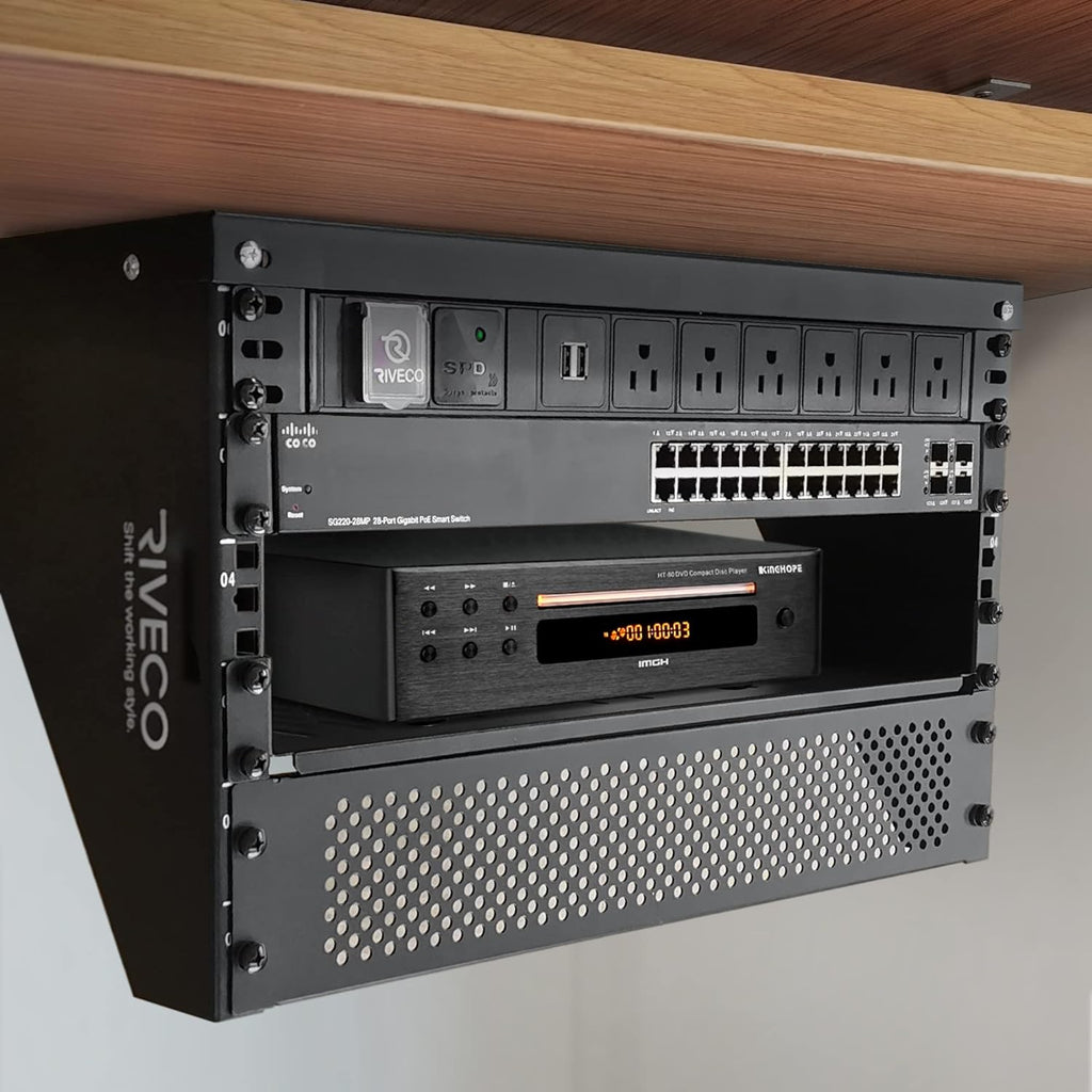 riveco 5u wall mount vertical rack network bracket showing dimensions