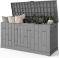 Outdoor Storage Box, 60 Gallon Waterproof Resin Patio Deck Box (Grey)