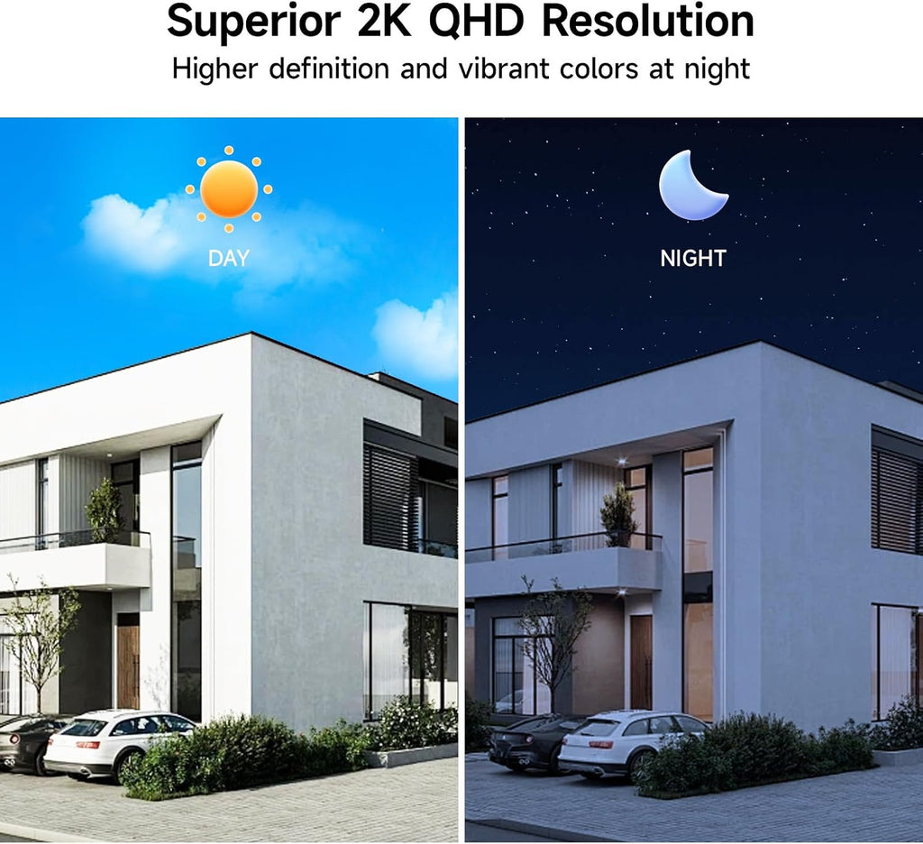 magnetic security cameras wireless outdoor, 2k pan rotating showing dimensions