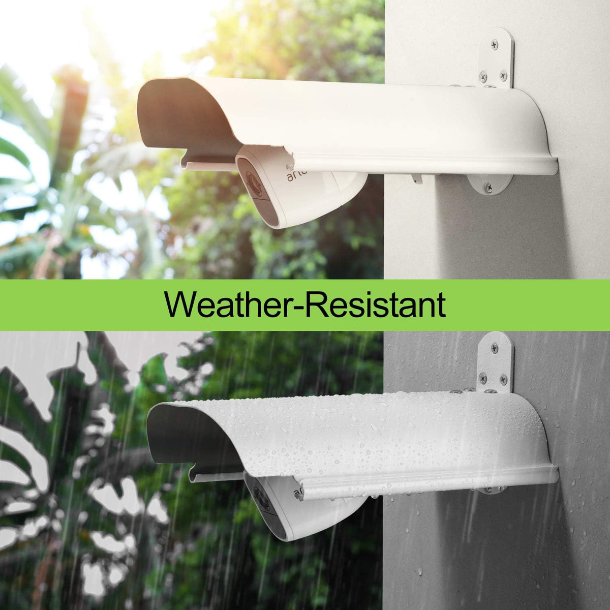 universal sun rain shade camera cover shield,protective roof shown in use