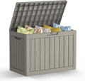 Mars Villa 45 Gallon Deck Box, Outdoor Storage Box, Outside Bin, Grey