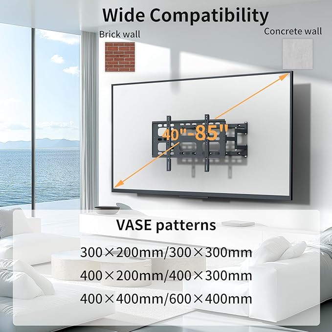 unho Heavy TV Wall Mount for 40-86 Inch TVs up to 220 lbs, Wall Mount tv