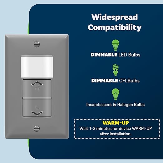 TOPGREENER Motion Sensor Light Switch Dimmer, Electronic Dimmer