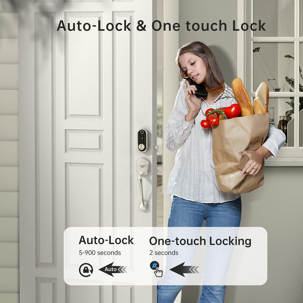 SMONET Smart Deadbolt Fingerprint Electronic Door Lock with Digital Keypad