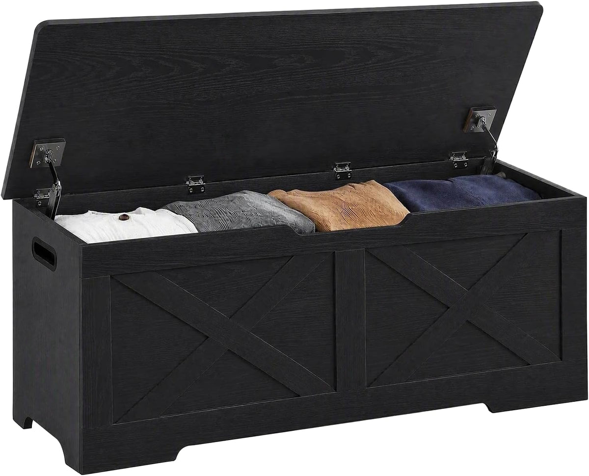 Timberer 47.2" Storage Chest, Wooden Storage Bench, Entryway Shoes Bench