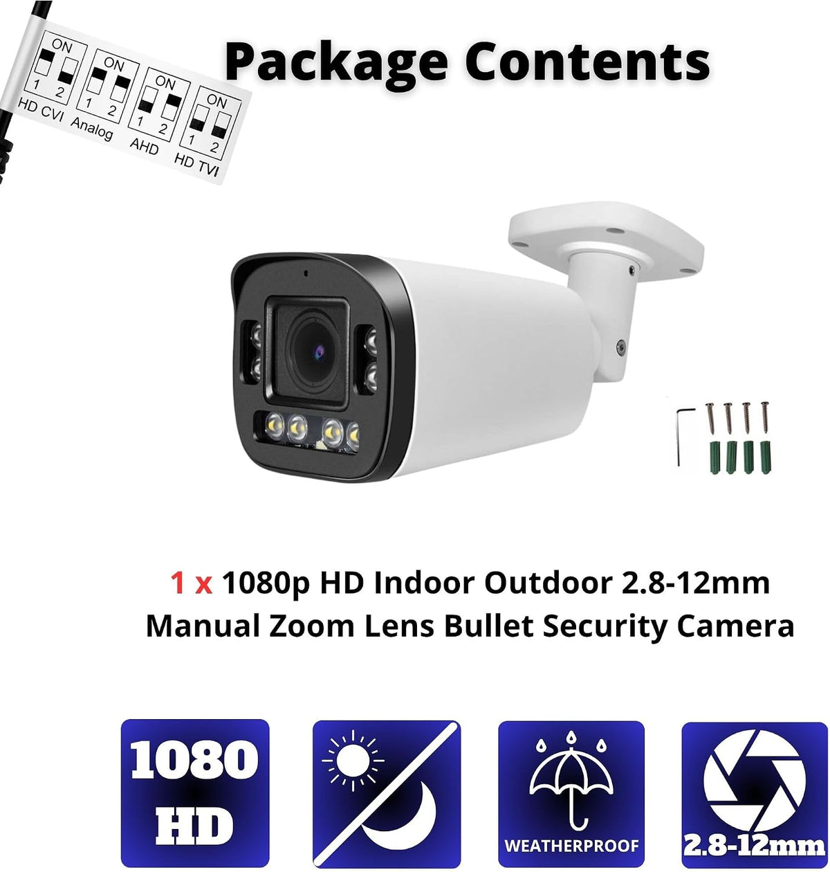 evertech 1080p hd bullet security camera outdoor indoor shown in use