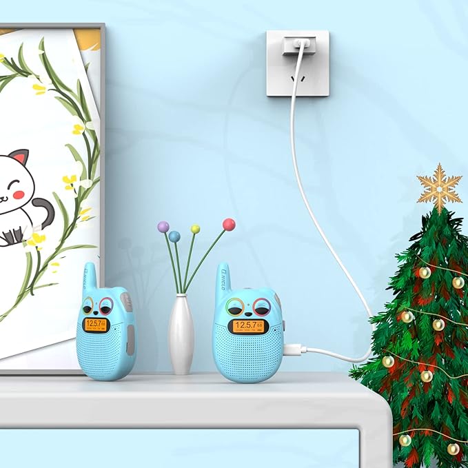 Qniglo Walkie Talkies for Kids Rechargeable 2 Pack, Christmas Birthday Gifts