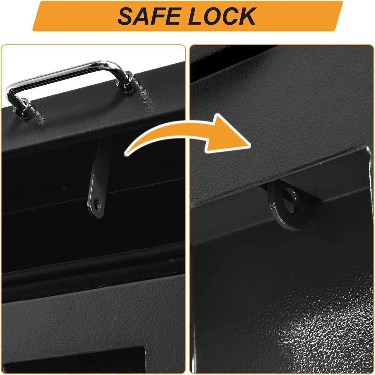 39" Truck Tool Box,Heacy Duty Metal Storage Organizer with Strong locking tongue,Trailer Tongue Box with Safe Hinge, for Truck,Pickup,RV,Garage,Best gift for family and friend,Black Power Coating
