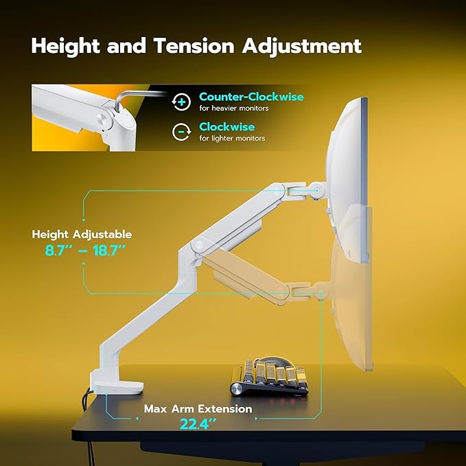ARES WING Ultrawide Monitor Arms White