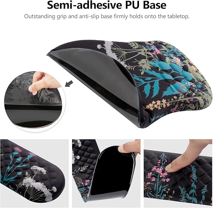 Mouse Pad Wrist Support, Laokiiy 2 in1 Keyboard Wrist Rest+ Ergonomic Mouse Pad