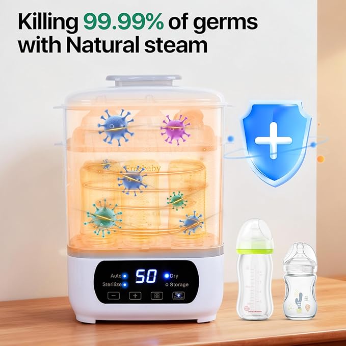 Freebaby Baby Bottle Steamer and Dryer, All-in-One Sterilizer and Dryer