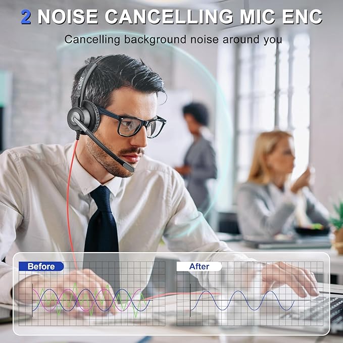 Callez USB Headset with ENC Dual Mic Noise Cancelling