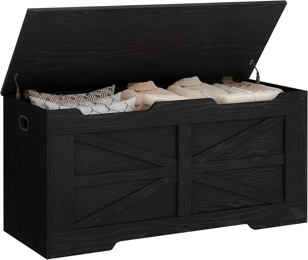 Hzuaneri 39" Modern Storage Chest | 50 Gal | 330lb Seat | Black