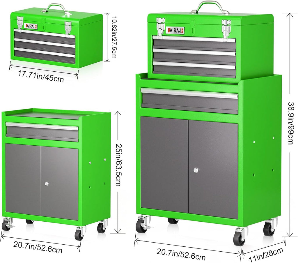 airaj tool chest 4 drawer,40" large rolling tool, close-up detail