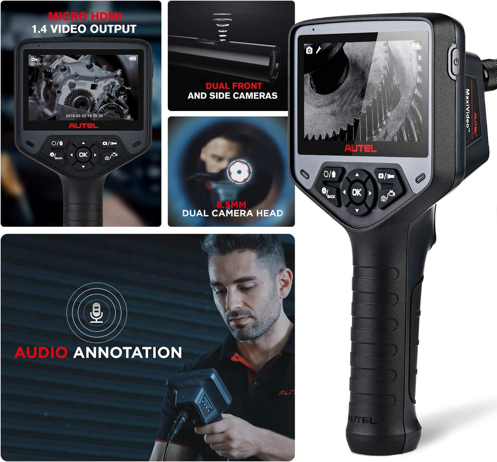 autel maxivideo mv480 inspection camera, 1080p hd industrial, close-up detail